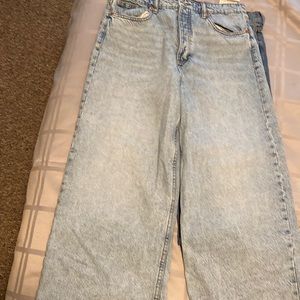 Ladies crop jeans faded wash